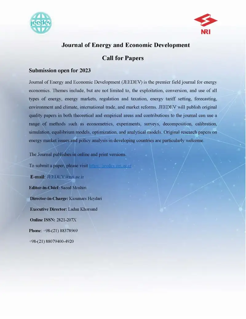 Callfor papers International Journal of Energy and Economic Development